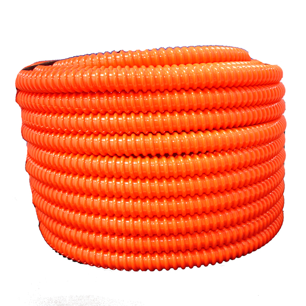 Hydromaxx 3"x25Ft Flexible Corrugated Orange PVC NON Split Tubing Wire Loom OPVCNS300025